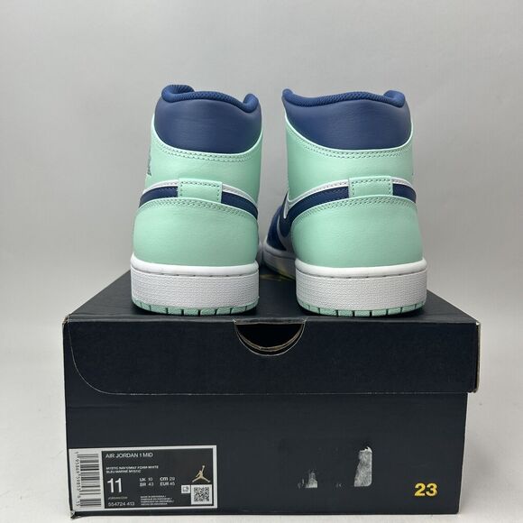 Nike Shoes Air Jordan 1 Mid Retro “Mystic Navy/Mint Foam” 2023 - Picture 4 of 5